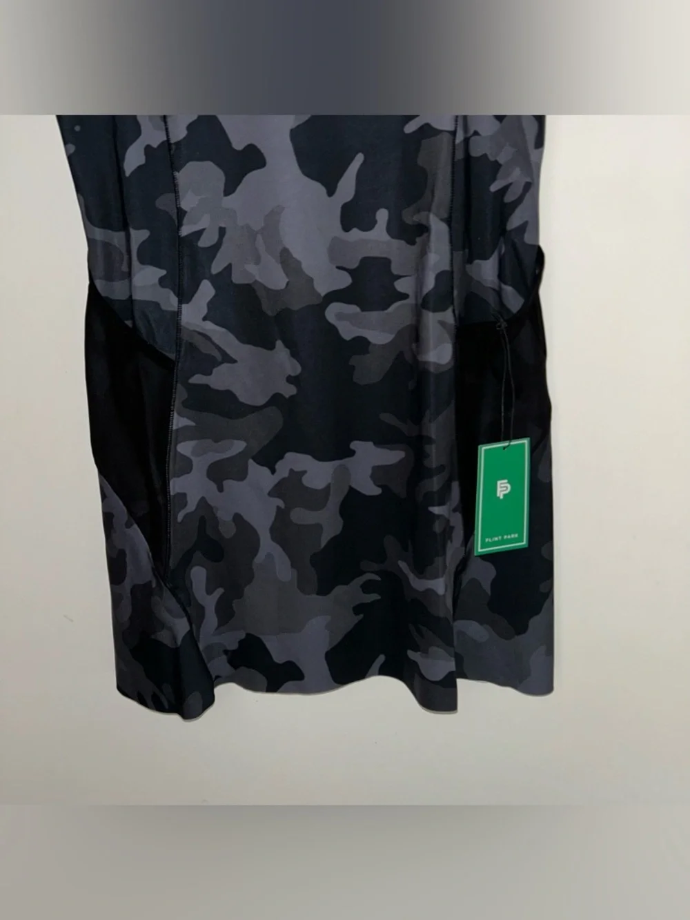 FLINT PARK Ace Tennis Dress Camo Black Mesh Mini Activewear Lightweight XL NEW - Picture 3 of 5